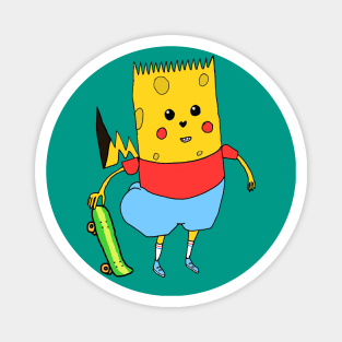 Yellow Cartoon Character - SpongeBart PikaPants Knock Off Brand Parody Boot Magnet